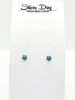 PENDIENTE FLOR ESMALTE AZUL
