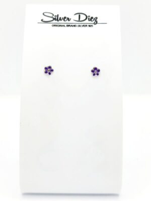 PENDIENTE FLOR ESMALTE MORADO