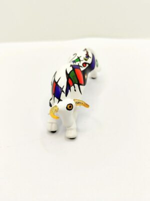 FIGURITA TORO MINI BLANCO DIBUJO ABSTRACTO