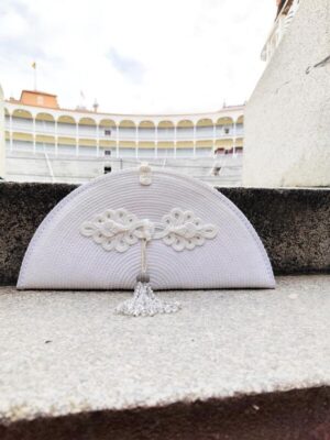CARTERA DE MANO BORLON BLANCO COMPLETO